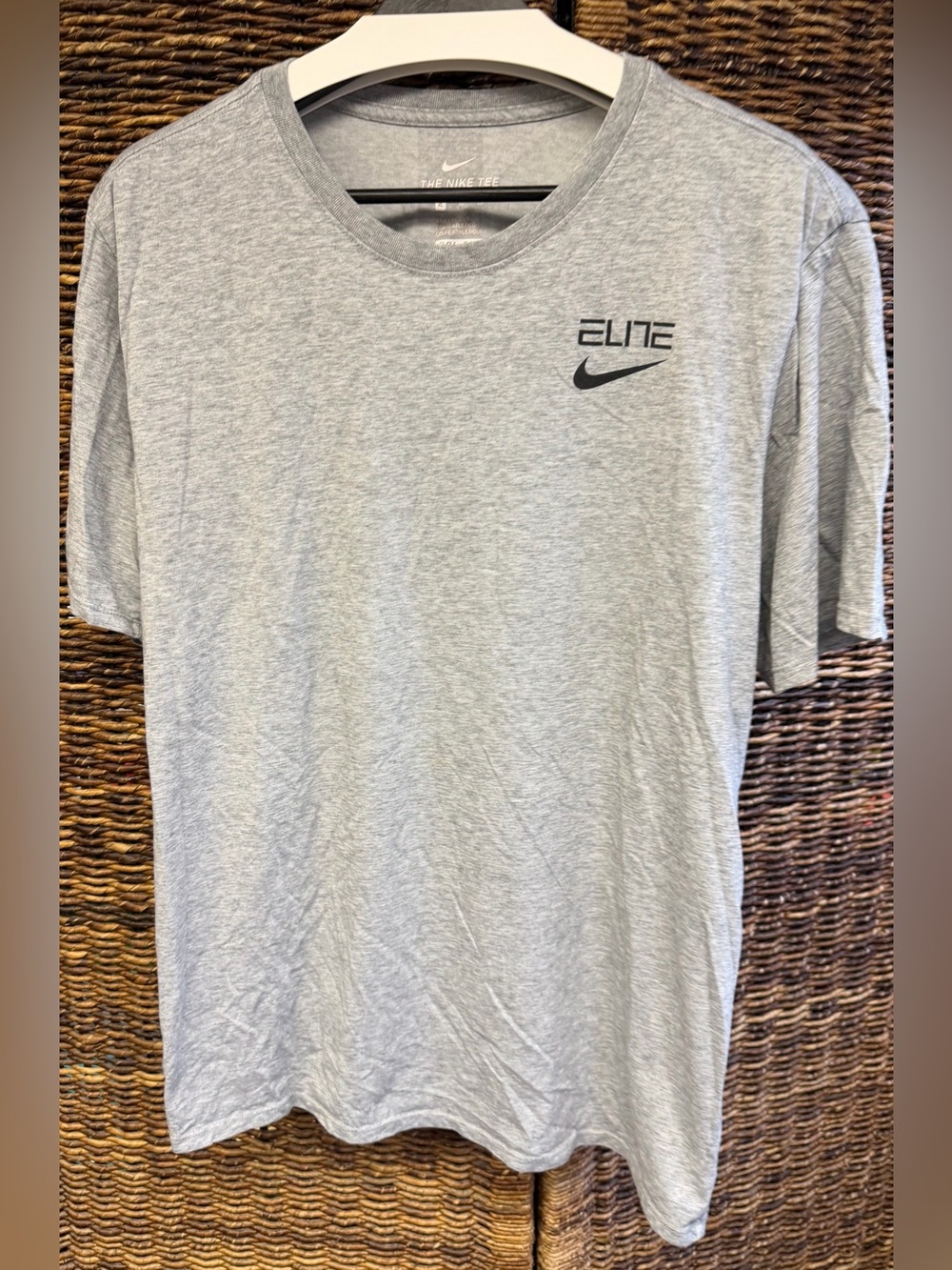 Nike-Elite Men’s S/S Grey/ Blk Shirt- XLarge